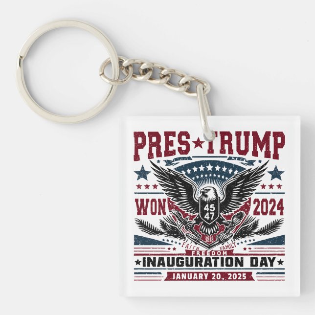 Präsident Trump Won 2024 Schlüsselanhänger (Vorderseite)
