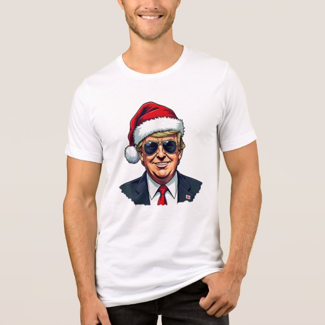 Präsident Trump zu Weihnachten Amerika zurück Tri-Blend Shirt (Vorderseite)