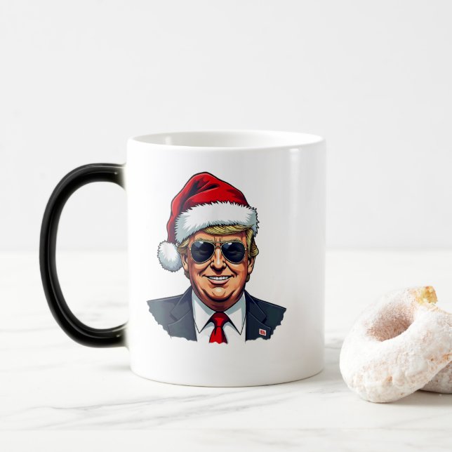 Präsident Trump zu Weihnachten Amerika zurück Verwandlungstasse (Mit Donut)