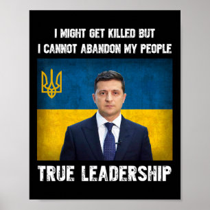 Präsident Volodymyr Zelensky Ukraine Ukrainische F Poster