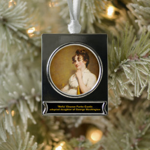 Präsident Washingtons Familie Nelly Custis Banner-Ornament Silber