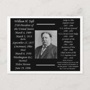Präsident William H Taft Postkarte