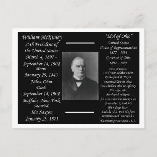 Präsident William McKinley Postkarte