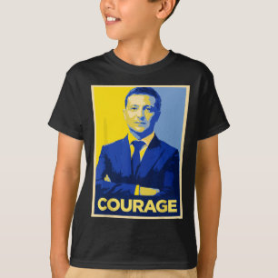 Präsident Zelensky Courage - Retro-Stand mit Ukra T-Shirt