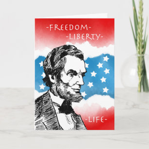 Präsident'Day, Abraham Lincoln, Patriotic Karte