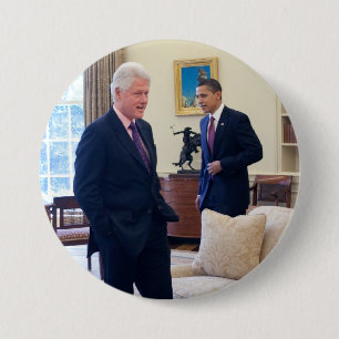 Präsidenten Barack Obama und Bill Clinton Button