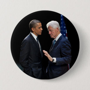 Präsidenten Barack Obama und Bill Clinton Button