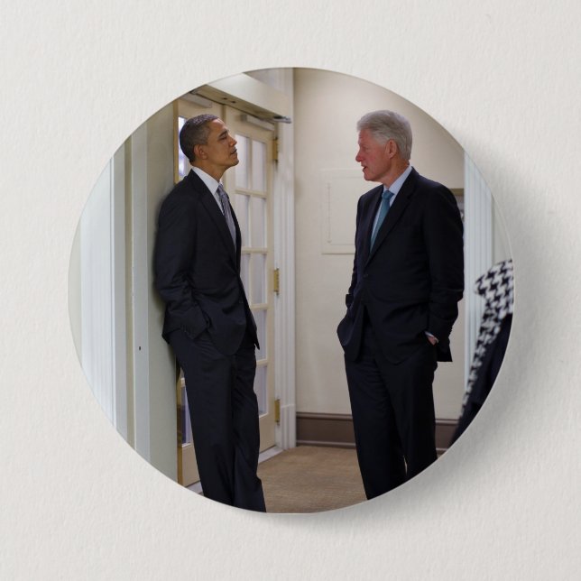 Präsidenten Barack Obama und Bill Clinton Button (Vorderseite)