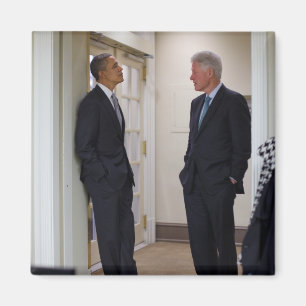 Präsidenten Barack Obama und Bill Clinton Magnet