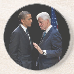 Präsidenten Barack Obama und Bill Clinton Sandstein Untersetzer
