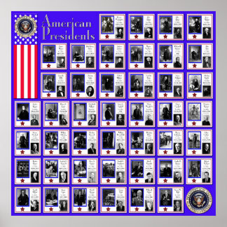 PRÄSIDENTEN DER USA BLAUE A/567 POSTER