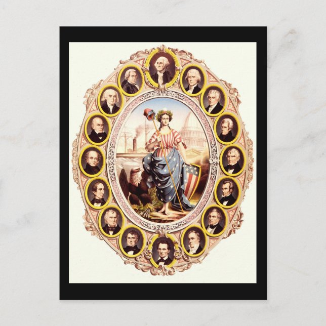Präsidenten der Vereinigten Staaten Postkarte (Vorderseite)