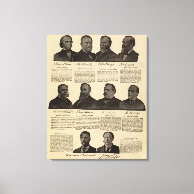 Präsidenten USA, Autogramme, Biografien Leinwanddruck (Vorderseite)