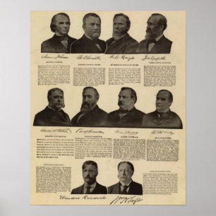 Präsidenten USA, Autogramme, Biografien Poster