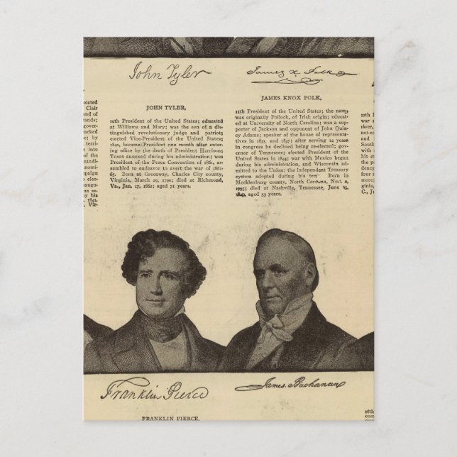 Präsidenten USA, Autogramme, Biografien Postkarte (Vorderseite)