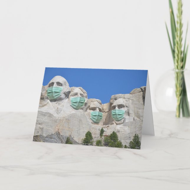 Präsidenten von Rushmore mit Masken Karte (Vorderseite)