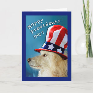 Präsidenten'Day Patriotic Poodle Uncle Sam Hat Karte