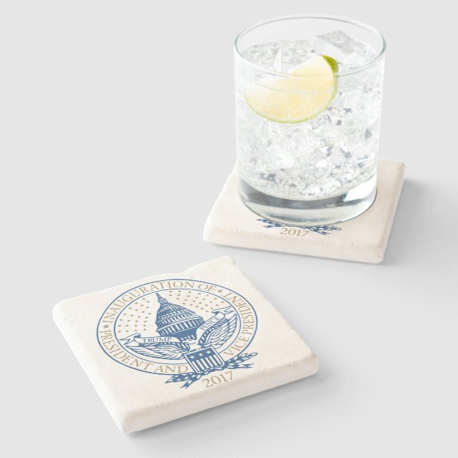 Präsidenteneinweihungs-Trumpf-Pennys-Logo 2017 Steinuntersetzer (Seitenansicht)