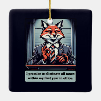 Präsidentenfox - Funny Political Satire Animal Keramikornament