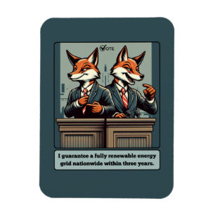 Präsidentenfox - Funny Political Satire Animal Magnet