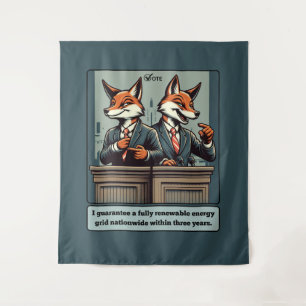 Präsidentenfox - Funny Political Satire Animal Wandteppich