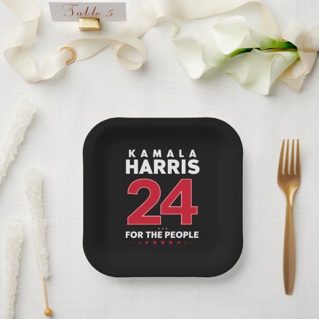 Präsidentin 47 Kamala Harris 2024 Unterstützung Fr Pappteller (Hochzeit)