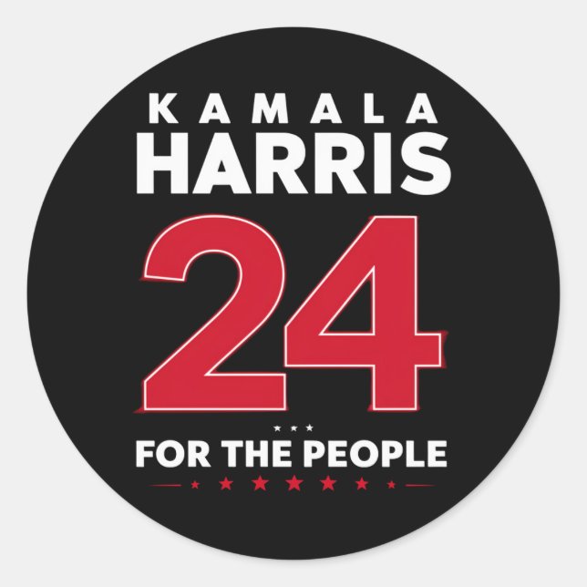 Präsidentin 47 Kamala Harris 2024 Unterstützung Fr Runder Aufkleber (Vorderseite)