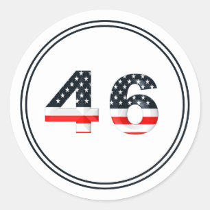 Präsidentin Nummer 46 Flag Pro Biden Runder Aufkleber