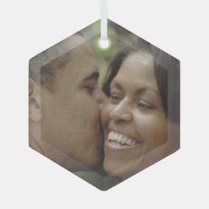 PRÄSIDENTSCHAFTLICHE LIEBE, BARACK OBAMA ORNAMENT AUS GLAS