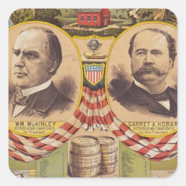 Präsidentschaftskampagne für das Vintage republika Quadratischer Aufkleber