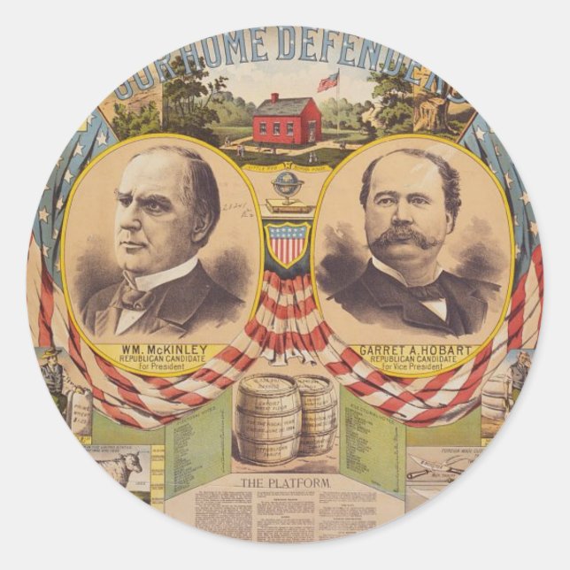 Präsidentschaftskampagne für das Vintage republika Runder Aufkleber (Vorderseite)