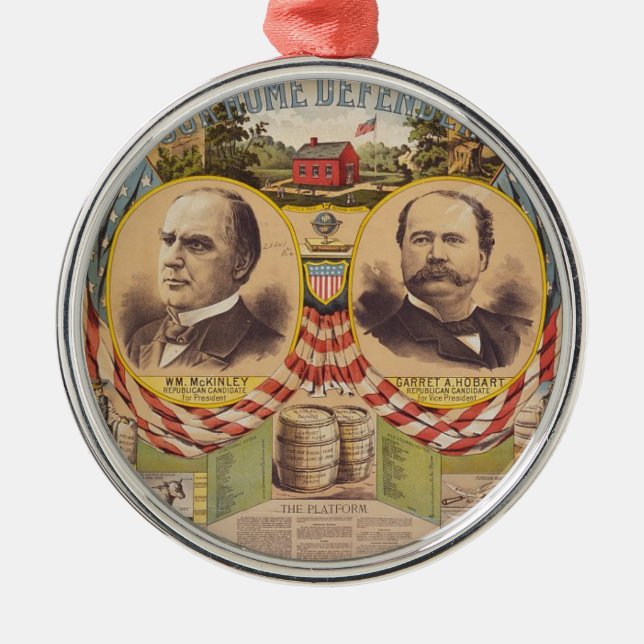 Präsidentschaftskampagne für das Vintage republika Silbernes Ornament (Vorne)