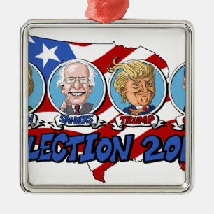 Präsidentschaftswahl 2016 silbernes ornament