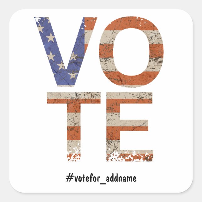Präsidentschaftswahl 2024 quadratischer aufkleber (Vorderseite)