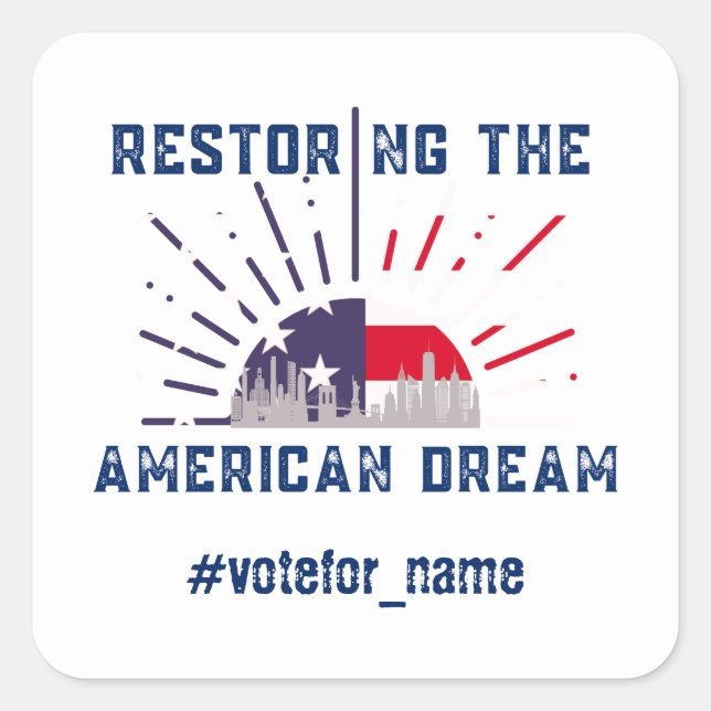 Präsidentschaftswahl 2024 quadratischer aufkleber (Vorderseite)