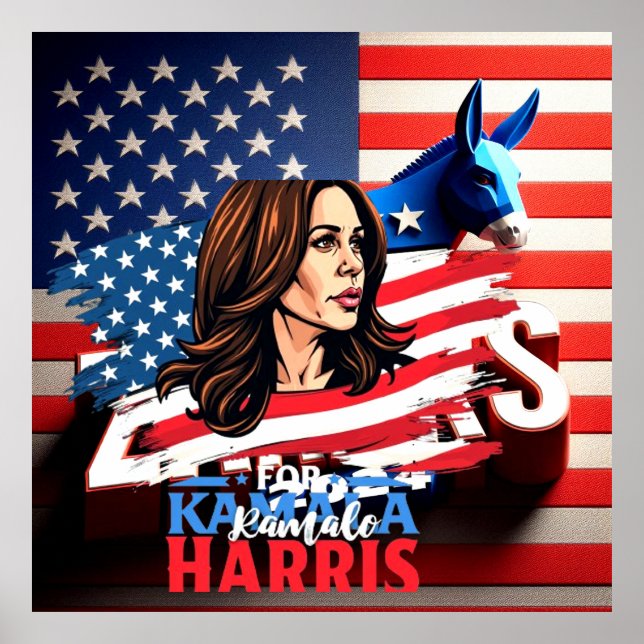 Präsidentschaftswahl HARRIS WALZ 2024 Poster (Vorne)