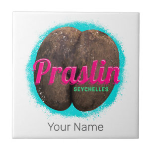 Praslin Seychellen Indischer Ozean Vintage-Souveni Fliese