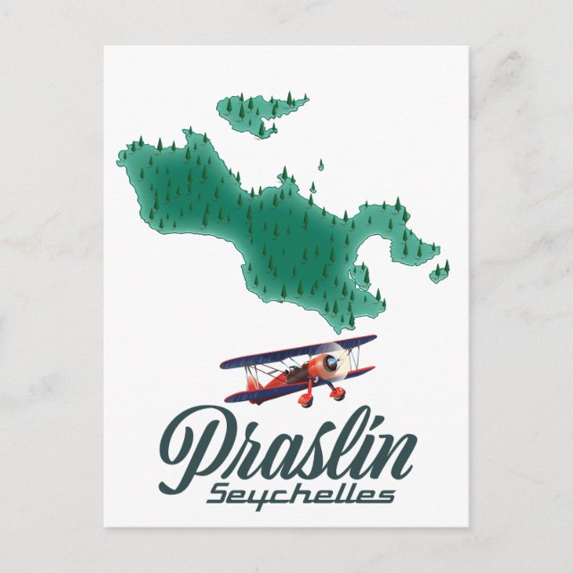 Praslin Seychellen Karte (Vorderseite)
