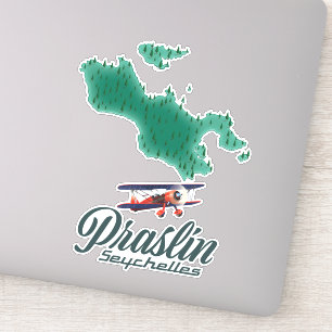 Praslin Seychellen Karte Aufkleber