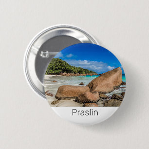Praslin Seychelles Island Anse Lazio Beach Geschen Button