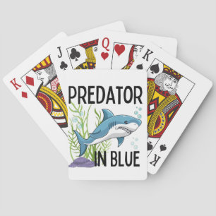 Prätator in Blau , Hai, Cartoon Spielkarten