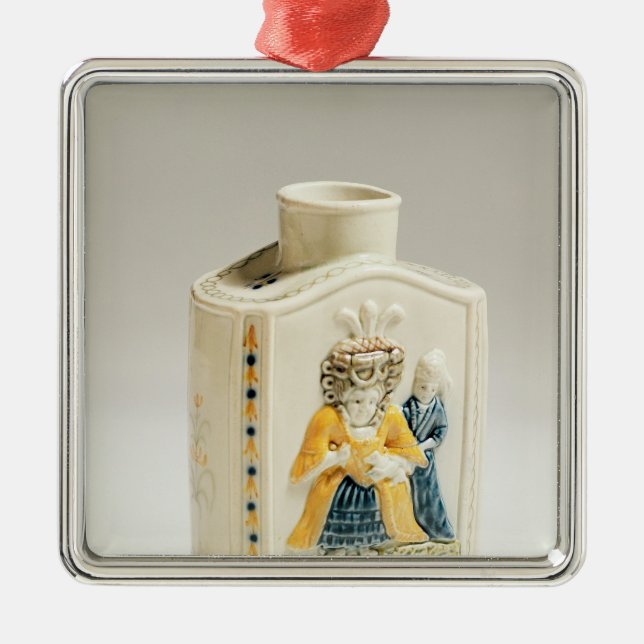 Prattware Teetransportgestell Silbernes Ornament (Vorne)