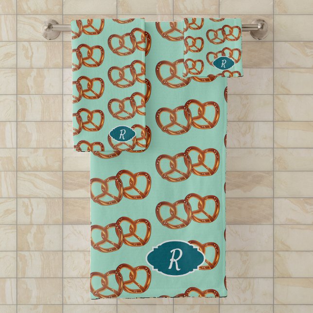 Prätzel Theme Bread Knochen: Ihr initiales/Monogra Badhandtuch Set (Von Creator hochgeladen)