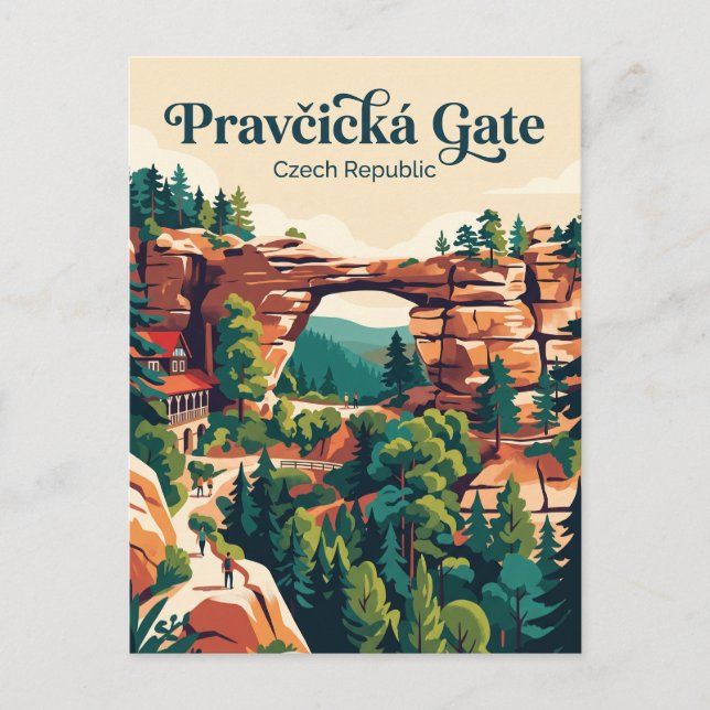 Pravčická Gate Tschechien Postkarte (Vorderseite)