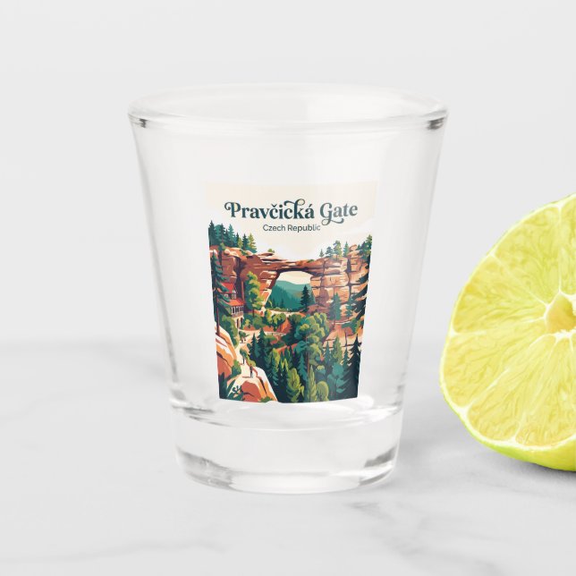 Pravčická Gate Tschechien Schnapsglas (Vorderseite)