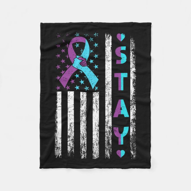 Prävention Bewusstsein Bleibe rosa und Aquamarine  Fleecedecke (Vorderseite)