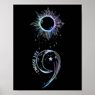 Prävention Bewusstsein wählen Leben Semicolon Goth Poster