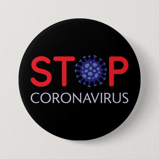 Prävention von Coronavirus, Eindämmung der Ausbrei Button (Vorderseite)