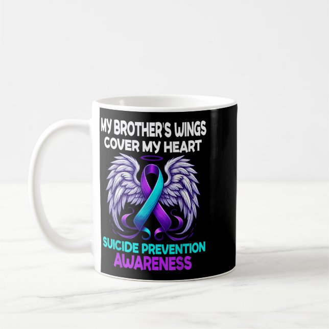 Präventionsbewusstsein Brüder Cover Herz Design Kaffeetasse (Links)
