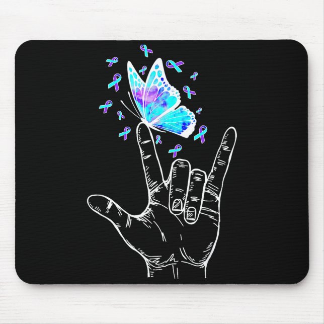 Präventionsbewusstseinswoche Schmetterling Liebe H Mousepad (Vorne)